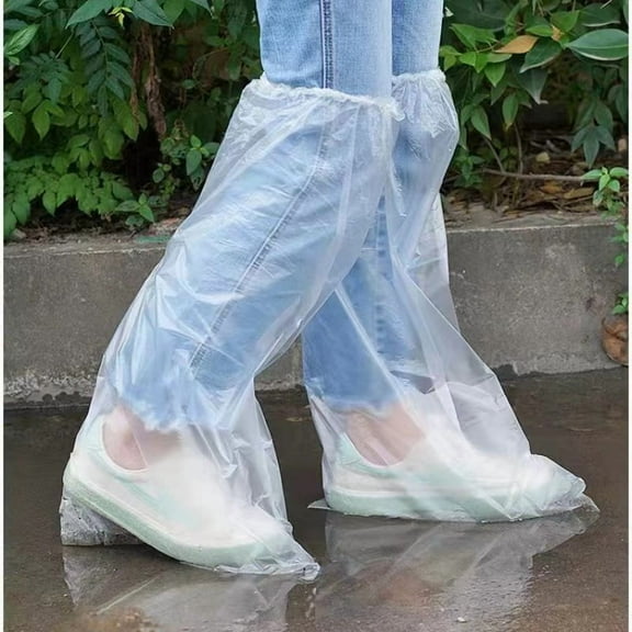 10 Pairs Waterproof Shoe Covers for Rain - Disposable Plastic Rain Shoe Covers - Non-Slip Indoor Outdoor Rain Cover for Shoes,Plastic Overshoes for Men Women -Water Proof Boot Protector – Clear