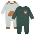 thumbnail image 1 of Gerber Mameluco Para Bebé Pack 2 Algodón Verde Con Pies Tallas 0 a 9 Meses, 1 of 4