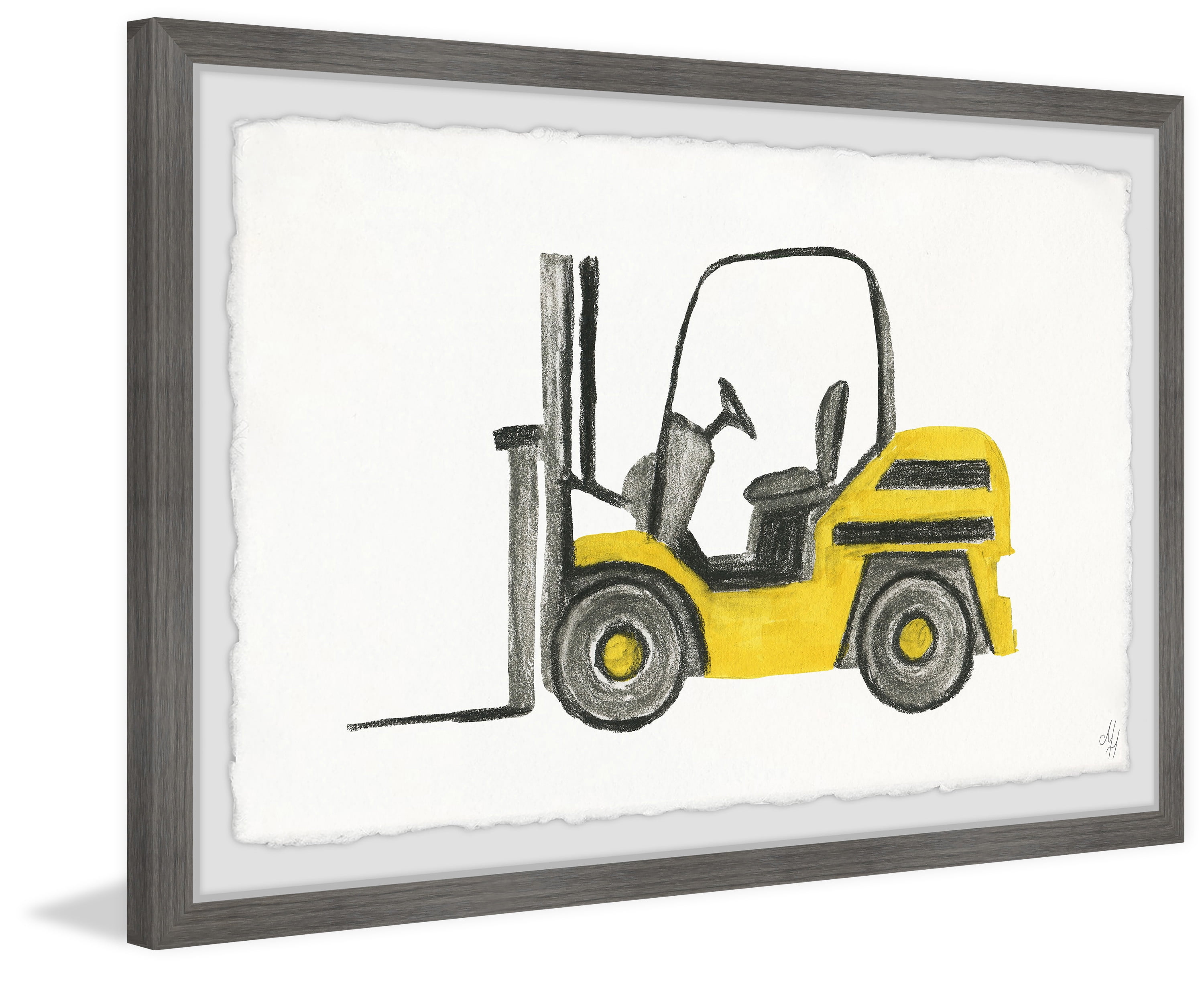 Marmont Hill Forklift Truck Framed Wall Art