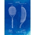 thumbnail image 2 of Borders, Cole 12x14 White Modern Wood Framed Museum Art Print Titled - PP1127-Faded Blueprint Vintage Tennis Racket 1891 Patent Poster, 2 of 4