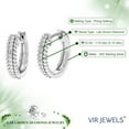 thumbnail image 4 of Vir Jewels 1/10 CTTW Lab Grown Diamond Hoops Earrings in Sterling Silver With Hidden Post For Women, 4 of 5