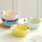 QenASHaing Ceramic Dessert Plate,Integrated Plate and Fruit Fork Design,For Tea Time, Parties and Home Serving