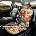 thumbnail image 4 of Yuyamidu Boho Mandala Flower Automobile Seat Covers 2 Pcs Floral Car Seat Covers Front Seats Only Waterproof Universal Fit for Auto Truck Van SUV, 4 of 7