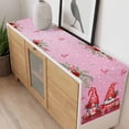 thumbnail image 4 of Red Gnomes Table Runner 48 Inches Long Farmhouse Dress Scarves, Valentine's Day Love Roses Leaves Ombre Pink Dining Tablerunner for Coffee Table/Kitchen Island/Party Décor, 13" x 48", 4 of 8
