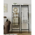 thumbnail image 6 of Blanket Ladder Shelf for Living Room, Decorative Quilt Rack with Storage Shelf, 6-Tier Farmhouse Ladder Holder Organizer with 4 Removable Hooks for Bedroom, Black, 6 of 16