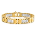 thumbnail image 3 of 14k Two Tone Gold Fancy Link Men's Bracelet, 3 of 4