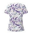 thumbnail image 6 of Fuzoiu Lavender Flowers Print Women's V-Neck T-Shirt,Women's Short Sleeve Top, Comfortable for Work, Leisure, and Sports, 6 of 7