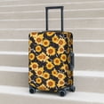 thumbnail image 6 of Susaid Black Marble Pattern Sunflower Print Elastic Washable Suitcase Cover with Hidden Zipper, Fits 18-32 Inch Luggage for Protection During Travel-Large, 6 of 7