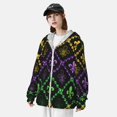 thumbnail image 4 of Picia Mardi Gra Geometric Women's Men's UPF 50+ Sun Protection Hoodie Shirt Long Sleeve SPF Fishing Outdoor UV Hiking Lightweight Shirts-XX-Large, 4 of 9