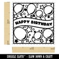 thumbnail image 2 of Happy Birthday Cute Balloons and Stars Self-Inking Rubber Stamp Ink Stamper - Green Ink - Small 1 Inch, 2 of 7