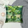 thumbnail image 2 of Nawypu St Patricks Day Lumbar Pillow Covers Green Buffalo Plaid Vase Lucky Clover Decorative Pillow Cases Watercolor Shamrock Cushion Case Spring Holiday Party Home Decor For Sofa Couch, 2 of 5