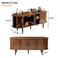thumbnail image 5 of S-HOME Walnut 47" TV Stand with Sliding Door and Storage Compartment for Living Room Bedroom Office Furniture, 5 of 12