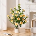 thumbnail image 4 of Lyacmy 3FT 2 Pack Yellow Camellia Artificial Tree in Pot, Artificial Plants Indoor Outdoor for Home Decor, 4 of 9