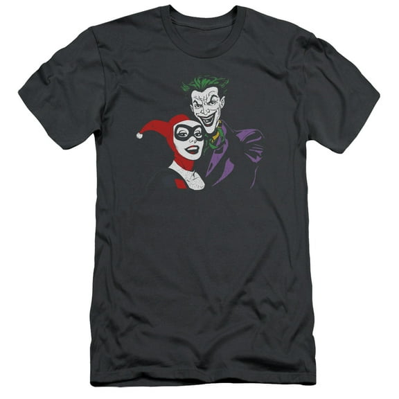 Batman Joker & Harley S/S Adult 30/1 T-Shirt-Charcoal