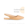 thumbnail image 3 of BLISSFUL STEP Pointed Toe Slingback Flat Pumps for Women Nude (Size 10), 3 of 5