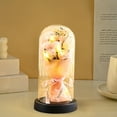 thumbnail image 6 of Loespoir Valentines Rose Gifts For Women, Eternal Rose Flower Arrangement, Glass Dome Presentation, Light Up Display, Birthday Gift, Home Centerpiece, Shelf(Pink), 6 of 6