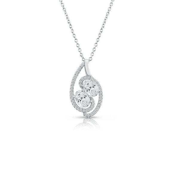 Tilo Jewelry .925 Sterling Silver Teardrop & Infinity Necklace with Cubic Zirconia CZ Stones | 16 Inch | Women & Unisex