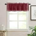 thumbnail image 3 of Valance for Windows Polyester Semi Sheer Valances for Living Room Bathroom Bedroom, Solid Color Wine Red Kitchen Window Valance Rod Pocket Valance Curtains 54x18 Inches, 3 of 5
