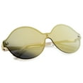 thumbnail image 4 of sunglassLA Unisex Oversize Round Color Mirror Shield Lens Metal Temple Rimless Sunglasses (Gold / Gold Mirror) - 69mm, 4 of 4