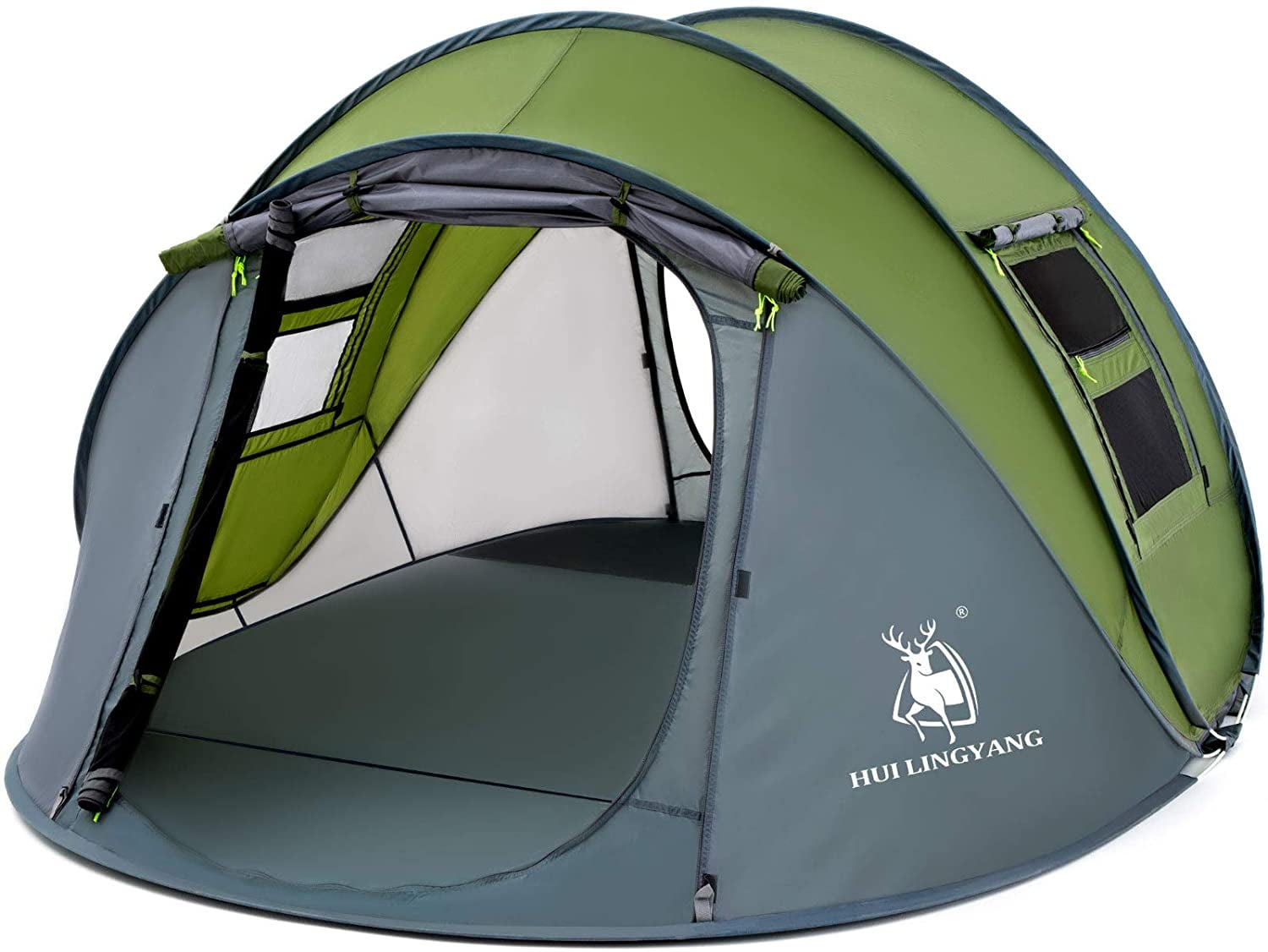 4 Person Easy Up Tent,9.5'X6.6'X52'',Waterproof, Setup,2 Doors-Instant Family Tents Camping, Hiking & Traveling - Walmart.com