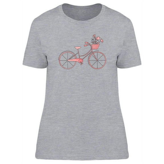Watercolor Pink Bike T-Shirt Women -Image by Shutterstock, Female Medium