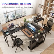 edx 50 Inch L Shaped Desk,Computer Desk Corner Desks Gaming Desk PC Table with CPU Stand for Home Office Dorm Sturdy Writing Workstation, Black