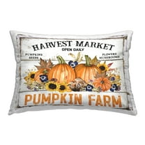 Stupell Industries Pumpkin Farm with Sunflowers Decorative Printed Throw Pillow, 14 x 20