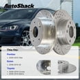 thumbnail image 3 of AutoShack Front Vented Drilled & Slotted Silver Zinc Coated Brake Rotors 2-PC Set Replacement for 2009-2019 Toyota Corolla 2008-2014 Scion xD 2009-2014 Toyota Matrix SilverShield Pro 10.83" (275 mm), 3 of 5