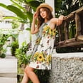 thumbnail image 2 of Fotbe Bird Sunflowers Vestido de Verano sin Mangas para Mujer – Vestido Midi Línea A, Estilo Camiseta Floral, Vestido Playero Casual y Fluido, 2 of 7