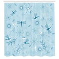 thumbnail image 3 of Ambesonne Blue Shower Curtain, Flowers Dandelions, 69"Wx75"L, Seafoam Blue and White, 3 of 3