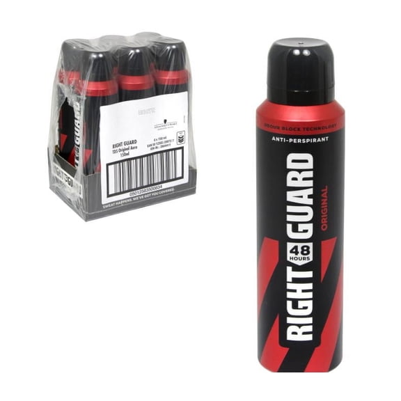 Right Guard Original Deodorant 48H Anti-Perspirant Spray 6Pack 150M
