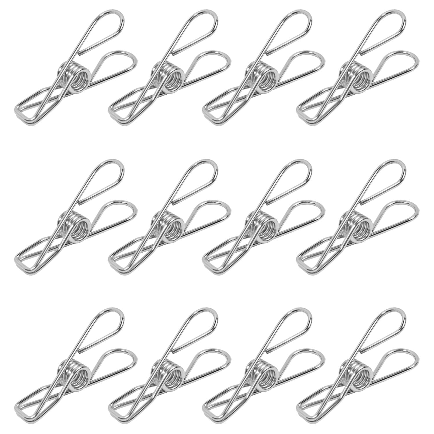 2" Clothespins Stainless Steel Clips 48 PCS Metal Cord Utility ClipsMulti-P 