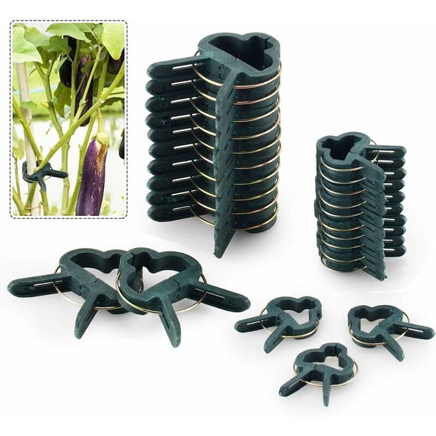 80 abrazaderas ajustables para soporte de plantas, cubierta de estaca de jardín, estructura de soporte, correa de amarre para tomate vegetal de vid de jardín (40 abrazaderas grandes y 40 abrazaderas JAMW Sencillez