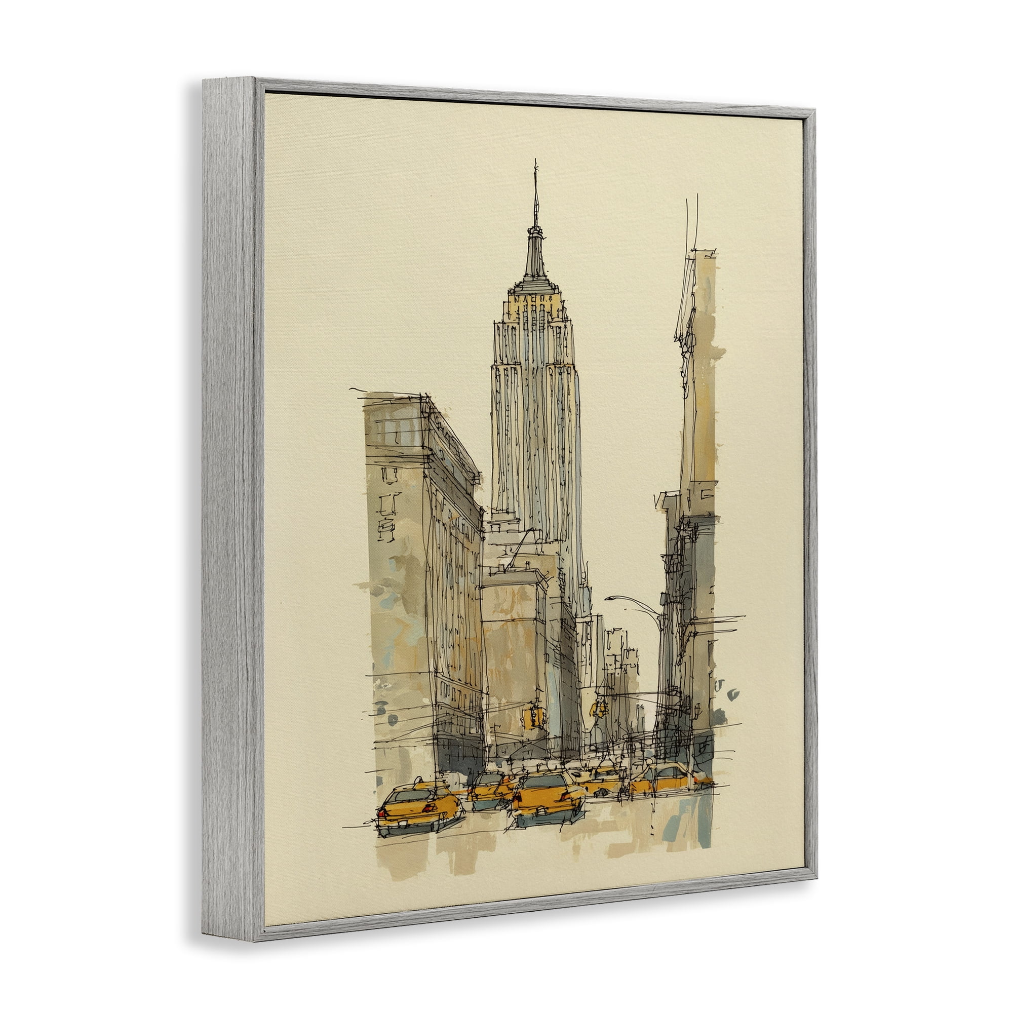 Stupell Industries NY City Lines Contour Gray Framed Giclee Art, design by Svetlana Aleynikova