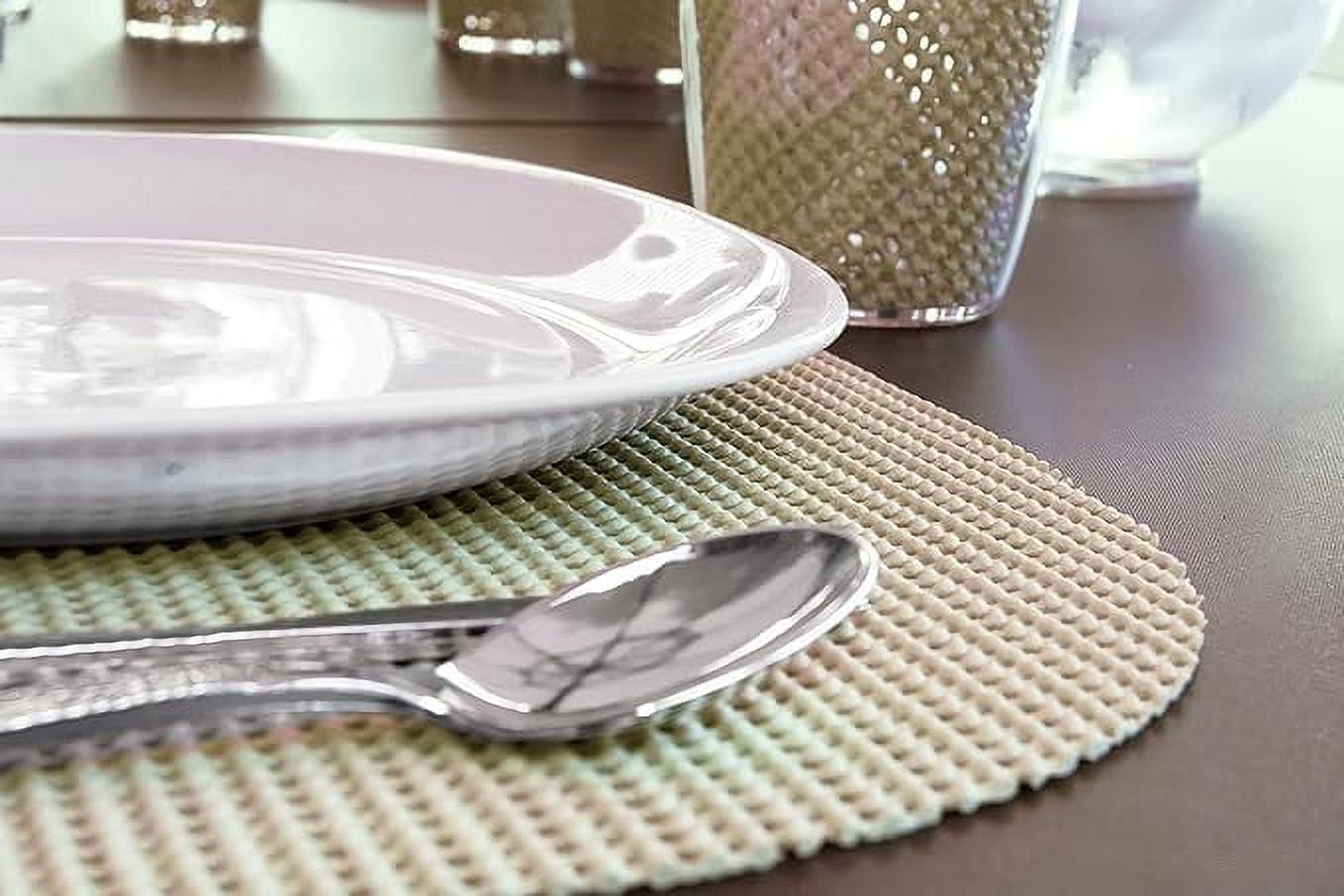 Kraftware Fishnet Oval Placemat 17"x12" (Set/6) Add Fun and Color to your Outdoor Dining – Real Jute Material – Ivory