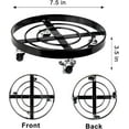 thumbnail image 2 of CERBIOR Metal Plant Caddy Heavy Duty Plant Stands Pot with 4 Rolling Wheels Indoor/Outdoor Holds Up 12 Inches and 80 Lbs Strong and Sturdy Design 2 Pack, Round, Black, 2 of 6