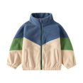 thumbnail image 3 of YOUYEDIAN Sherpa Jacket for Toddler Casual Color Block Design Zipper Warm Comfy Coat Long Sleeve High Neck Jacket, 3 of 5