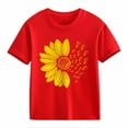 thumbnail image 4 of XQYLOS Kids Unisex Boys Girls Summer Tee Sunflower & Butterfly Print Oversized Short Sleeve Crewneck Casual Cotton Shirt Boys Girls Loose Fit, 4 of 4