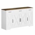 thumbnail image 4 of 4 Doors Modern Farmhouse Buffet Cabinet with Storage, Kitchen Cabinet Drawer and Adjustable Shelf, Coffee Bar Cabinet Kitchen Storage Cabinet for Kitchen, Dining Room, 4 of 9