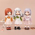 thumbnail image 3 of OB11 Doll Long Sleeve Gauze Dress Set 1/12 Plain Body BJD GSC Doll Clothes Green, 3 of 4