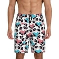 thumbnail image 3 of Lsque Heart Panda Mens Sleep Pajama Shorts,Short Pajama Pants, Cotton Ultra-Soft Knit-X-Large, 3 of 9