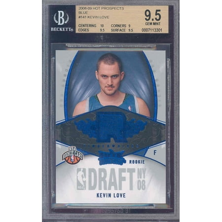 07 Hot Prospects Materials - 2008-09 hot prospects blue #141 KEVIN LOVE rookie card BGS 10 (10 9 9.5 9.5)