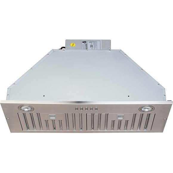 Home Beyond 28 Inches 600 CFM Stainless Steel Under Cabinet Range Hood with 2 LED Lights, 3 Speed Button Control