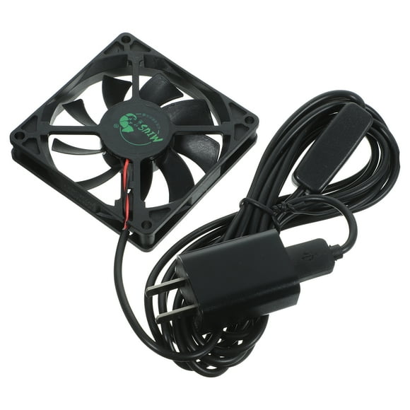 USB Ecological Rainforest Landscape Tank Exhaust Fan Adjustable Timing Exhaust Fan Black (Can Connected Timer)