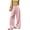 358#Pink, variant on Women's Pinstripe Linen Palazzo Pants Elastic Drawstring High Waist Flowy Wide Leg Loose Summer Beach Trousers With Pockets Black S
