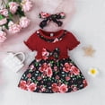 thumbnail image 2 of EnJoCho Kids Toddler Baby Girls Spring Summer Floral Ruffle Dress Clothing Blue Cute Trendy Outfits Clothing Set Casual Party Dress, 2 of 4