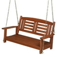 thumbnail image 6 of Zimtown 2 Person Fir Wood Porch Swing with Chain - Reddish Brown Double Firwood, 6 of 11