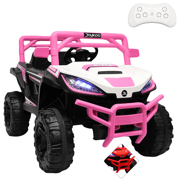 Montable Electrico para Niños Camioneta Racer USB Auxiliar Luces Sonido Batería 12v - Rosa