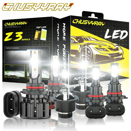 CHUSYYRAY 9005/HB3 D4S/D4R LED HID Headlight High&Low Beam 9006 Fog Light Bulbs Kit，Pack of 6