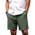thumbnail image 3 of GIRUNS Mens Casual Shorts 7 Inch Striped Summer Beach Drawstring Elastic Waist Shorts with Pockets Army Green XL, 3 of 7